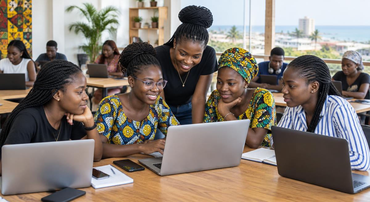 Illustration d'un atelier tech au Togo